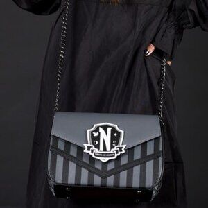 BRAND NEW LOUNGEFLY Wednesday Addams Exclusive Nevermore Crossbody Bag